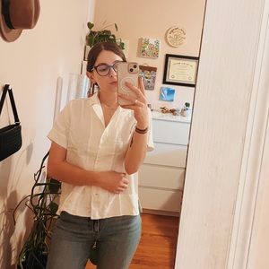 Everlane white collard top